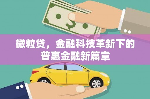 船营微粒贷，金融科技革新下的普惠金融新篇章